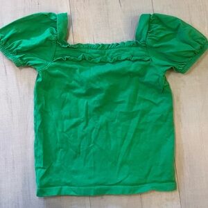 Janie and Jack Green Puff Sleeve Top